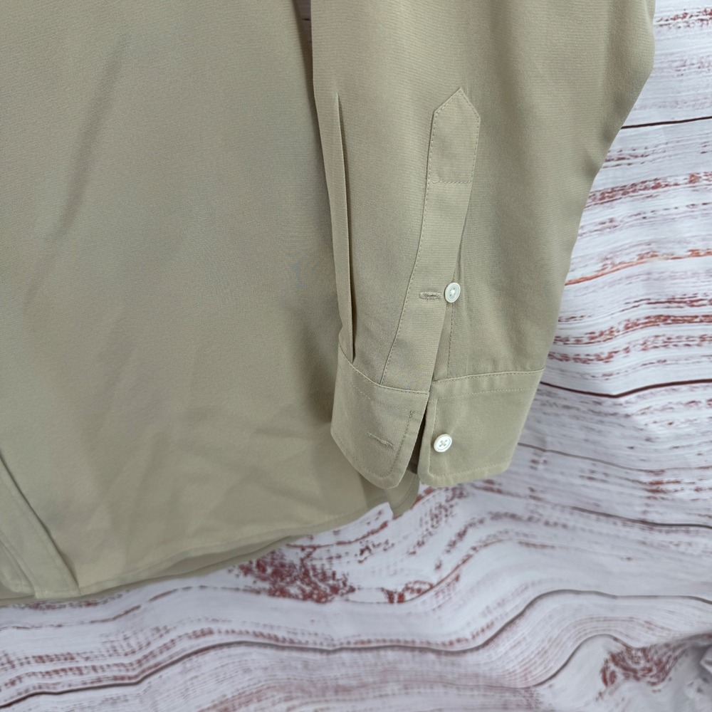 Polo Ralph Lauren Shirt Blouse‎ Size 14 Tan Mulberry Silk Button Down Pockets - Picture 4 of 9